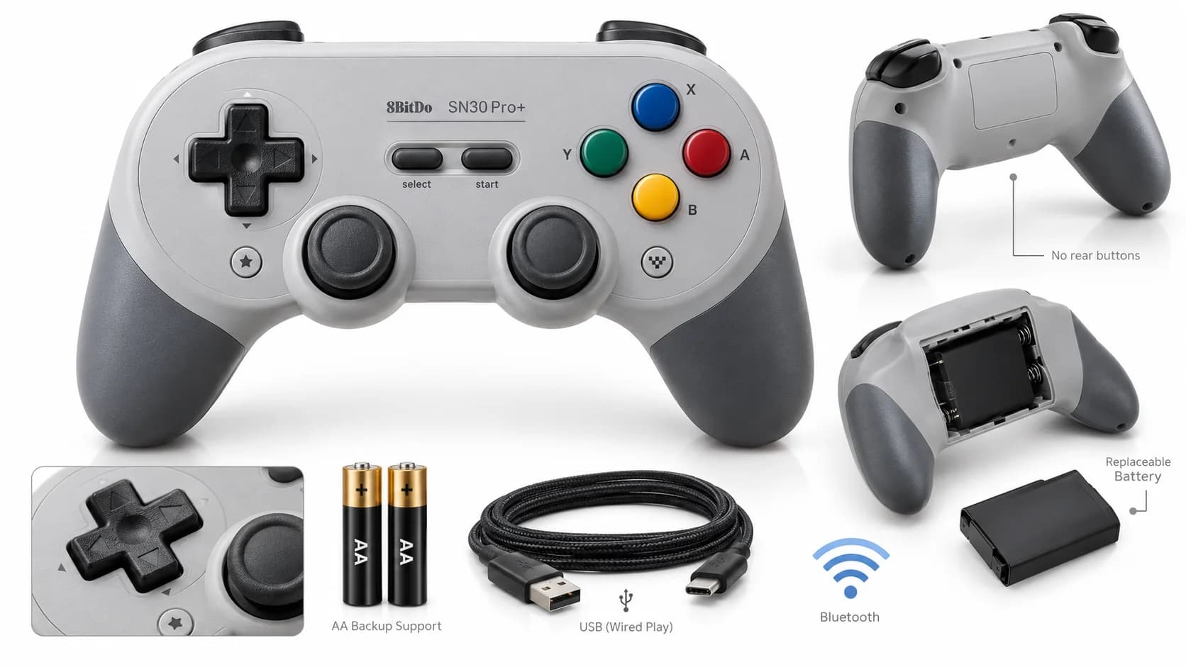 8BitDo SN30 Pro+ Bluetooth Gamepad